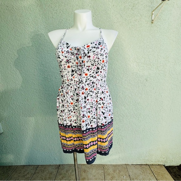 Abercrombie & Fitch M white floral sundress y2k summer feminine boho mini dress - Picture 1 of 12